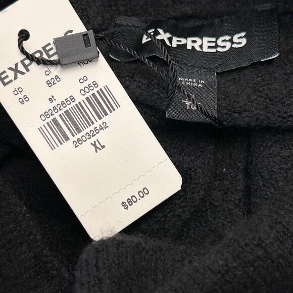 Express Sweater Black Mock neck Ruffle Sleeve Size XL NWT - Picture 6 of 7